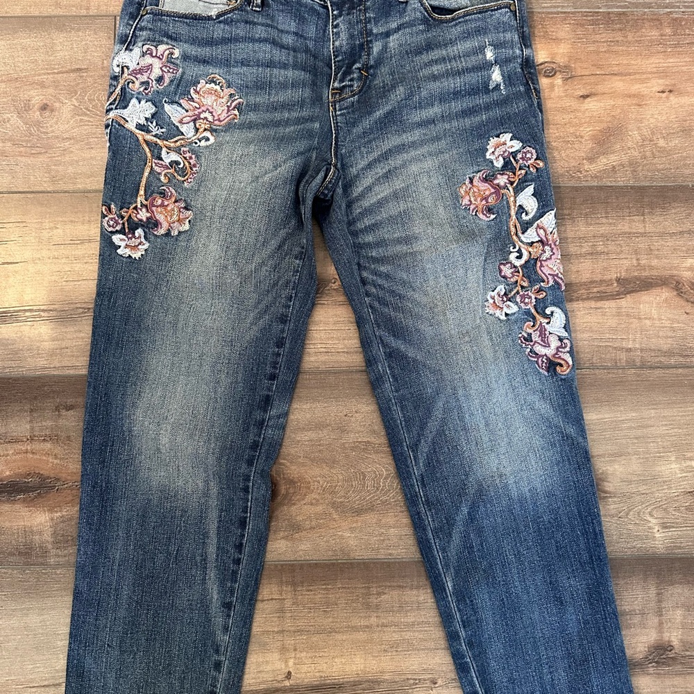 Embroidered Blue Women's Jeans